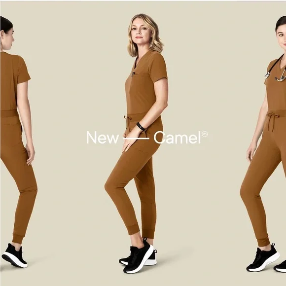 Mandala Women's Scrub Jacket Camel Brown NWT M - Picture 4 of 4